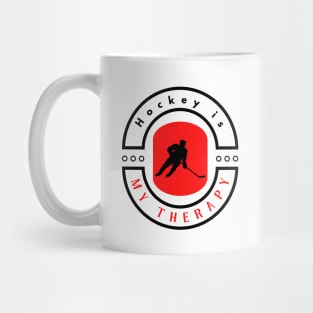 Hockey is my therapy funny motivational design Mug